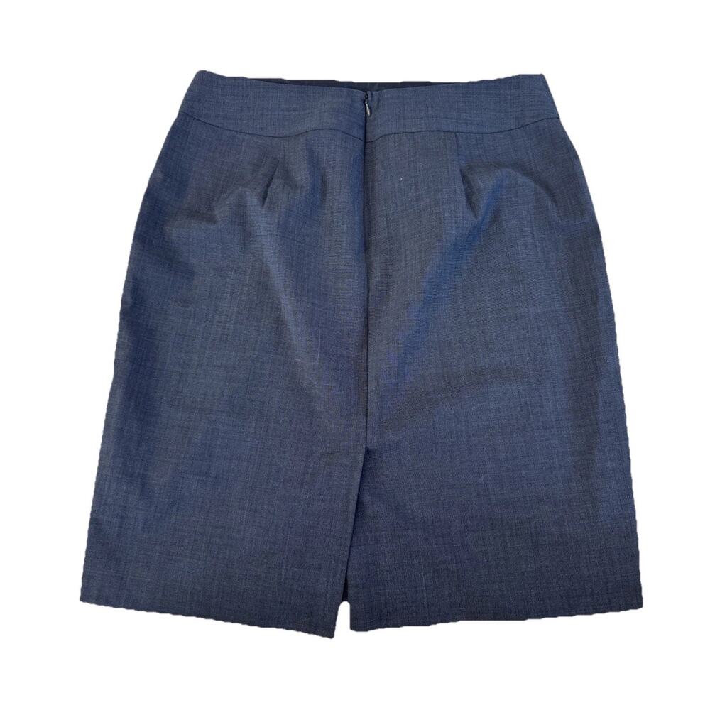 Banana Republic Women’s Blue Wool Solid Pencil Skirt Slit Zip 12